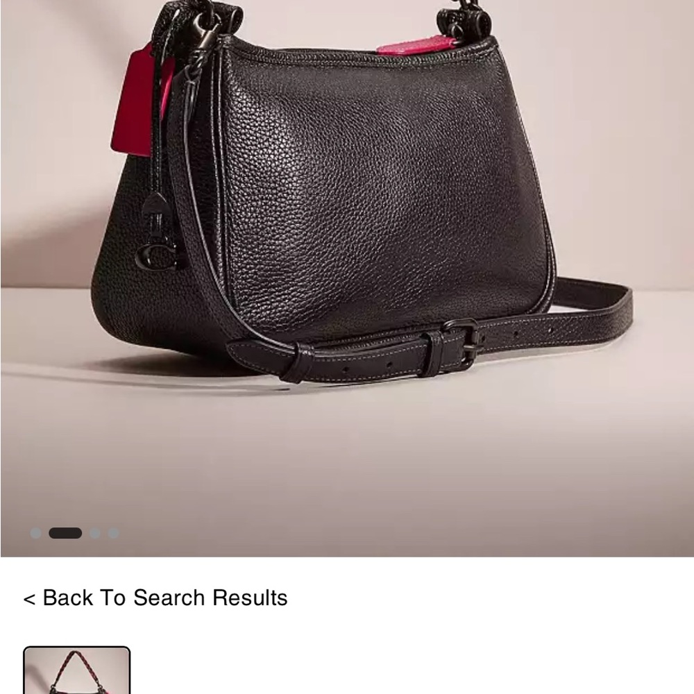 COACH Cary Upcrafted Soft Pebbled Black Leather Convertible Crossbody Bag - Picture 5 of 6